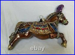Jay Strongwater Carousel Horse Christmas Ornament Chip/Small Break