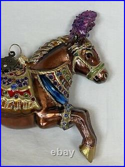 Jay Strongwater Carousel Horse Christmas Ornament Chip/Small Break