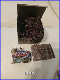 Jay Strongwater Carousel Tiger Glass Christmas Ornament Jewel Poland with Box