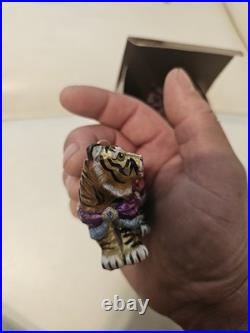 Jay Strongwater Carousel Tiger Glass Christmas Ornament Jewel Poland with Box