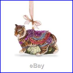 Jay Strongwater Carousel Tiger Glass Christmas Ornament New in Jay Box