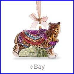 Jay Strongwater Carousel Tiger Glass Christmas Ornament New in Jay Box