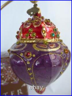 Jay Strongwater Jeweled Top Glass Christmas Ornament New Swarovski Crystal