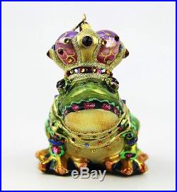 Jay Strongwater Jubilee Jewel Frog Glass Christmas Ornament Brand New Box