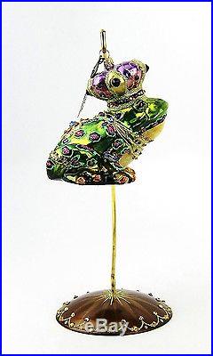 Jay Strongwater Jubilee Jewel Frog Glass Christmas Ornament Brand New Box