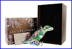 Jay Strongwater Jubilee T-rex Glass Christmas Ornament New Original Box