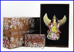 Jay Strongwater Nativity Angel Full Color Glass Christmas Ornament New Box