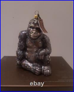 Jay Strongwater Natural Sitting Gorilla Ornament Swarovski Elements New in Box