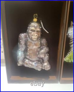 Jay Strongwater Natural Sitting Gorilla Ornament Swarovski Elements New in Box