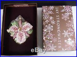 Jay Strongwater Orchid Flora Glass Christmas Ornament New in box
