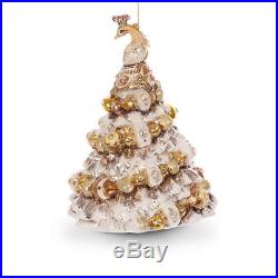 Jay Strongwater Peacock Christmas Tree Glass Christmas Ornament New in Jay Box