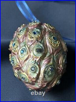 Jay Strongwater'Petite Priscilla' Christmas Egg Ornament In Original Box