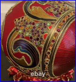 Jay Strongwater Round Glass Handmade Ornament withStand 2002 NO BOX