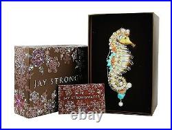 Jay Strongwater Sea Life Seahorse Oceana Glass Christmas Ornament New Box