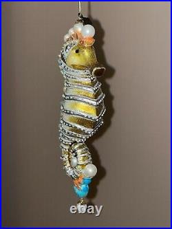 Jay Strongwater Sea Life Seahorse Oceana Glass Christmas Ornament Pristine