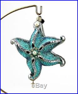 Jay Strongwater Sea Life Starfish Oceana Glass Christmas Ornament New Orig Box