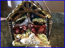 Jay Strongwater THE HOLY FAMILY Christmas Ornament NEW IN BOX