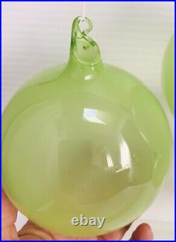 Jim Marvin Glass Bubble Gum Mint Green Christmas Ornament 3.9/100 mm Set Of 3