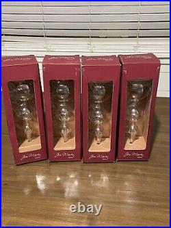 Jim Marvin Hand Blown Glass Finial Christmas Ornament STUNNING! Set Of 4