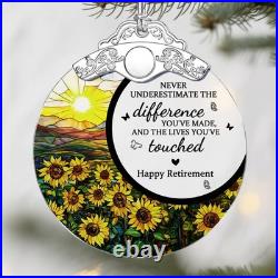 Jocidea Retirement Gifts Stained Glass Christmas Ornament Design E