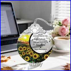 Jocidea Retirement Gifts Stained Glass Christmas Ornament Design E