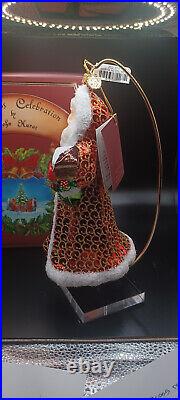 John Huras Christmas Celebration Santa with Lantern Glass Ornament New In Box