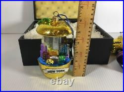 Joy To The World Ornaments Glass Poland Free Ride Taxi New York Hand Painted Joy To The World Ornaments Glass Poland Free Ride Taxi New York Hand Painted