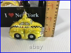 Joy To The World Ornaments Glass Poland Free Ride Taxi New York Hand Painted Joy To The World Ornaments Glass Poland Free Ride Taxi New York Hand Painted