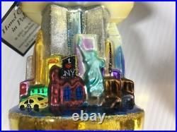 Joy To The World Ornaments Glass Poland Free Ride Taxi New York Hand Painted Joy To The World Ornaments Glass Poland Free Ride Taxi New York Hand Painted