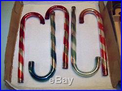 Kentlee Mercury Glass Candy Canes Orig Box Vtg Atomic Christmas Ornaments