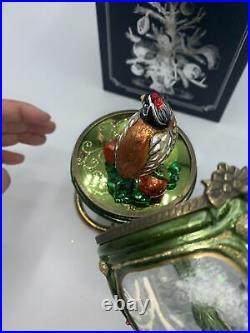 KOMOZJA MOSTOWSKI glass CHRISTMAS ORNAMENT Musical egg Bird Music box Polish