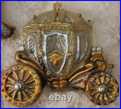 Komozja Mostowski Cinderella 4 pc. Ornament Set Blown Glass Poland- Wood Box