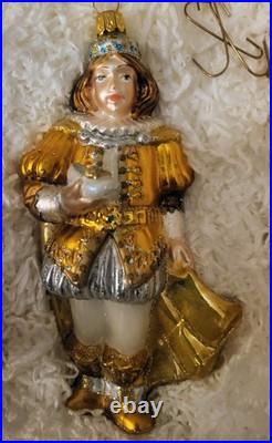 Komozja Mostowski Cinderella 4 pc. Ornament Set Blown Glass Poland- Wood Box