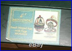 Komozja Mostowski Joy To The World Hinged Egg Christmas Ornament Swarovski