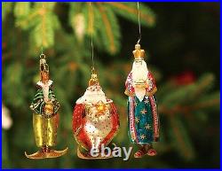 Krinkles Magi Glass Ornaments Set Of 3 Mouth Blown And Hand Painted In Poland