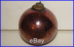 Kugel Copper Glass Ball Christmas Tree Ornament Germany Vintage