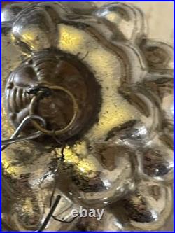 Kugel Silver Grape Mercury Glass Christmas Ornament, Large