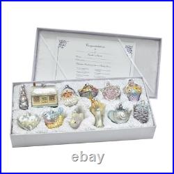 Kurt Adler Noble Gems Bride's Glass Tree Box Set of 12
