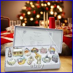 Kurt Adler Noble Gems Bride's Glass Tree Box Set of 12