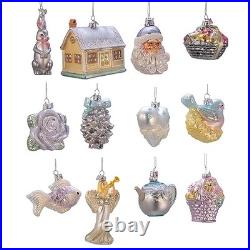 Kurt Adler Noble Gems Bride's Glass Tree Box Set of 12