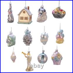 Kurt Adler Noble Gems Bride's Glass Tree Box Set of 12