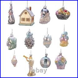 Kurt Adler Noble Gems Bride's Glass Tree Box Set of 12