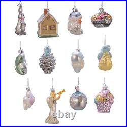 Kurt Adler Noble Gems Bride's Glass Tree Box Set of 12