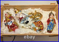 Kurt Adler Polonaise Alice in Wonderland 5 Piece Glass Christmas Ornament Set