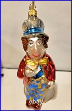 Kurt Adler Polonaise Alice in Wonderland 5 Piece Glass Christmas Ornament Set