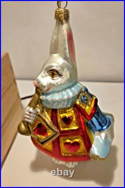 Kurt Adler Polonaise Alice in Wonderland 5 Piece Glass Christmas Ornament Set
