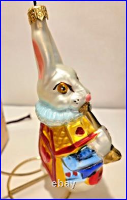 Kurt Adler Polonaise Alice in Wonderland 5 Piece Glass Christmas Ornament Set