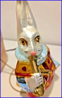 Kurt Adler Polonaise Alice in Wonderland 5 Piece Glass Christmas Ornament Set