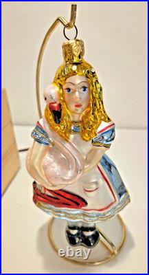 Kurt Adler Polonaise Alice in Wonderland 5 Piece Glass Christmas Ornament Set