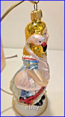 Kurt Adler Polonaise Alice in Wonderland 5 Piece Glass Christmas Ornament Set